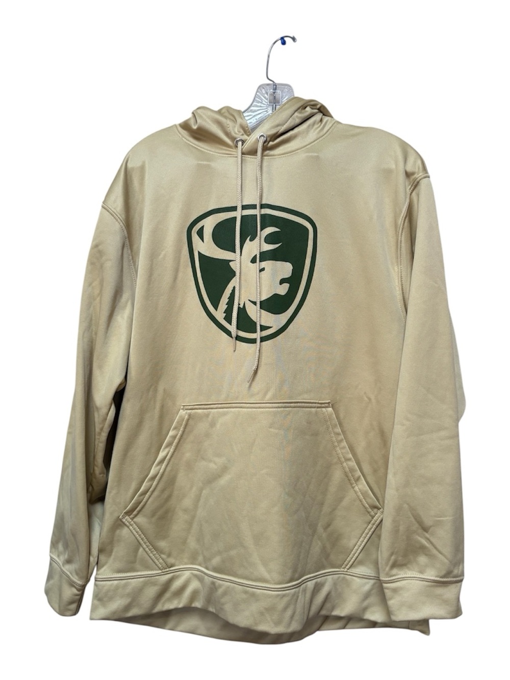 Augusta Sportswear Large Deer Hunting Hoodie Tan Green Buck Outdoor